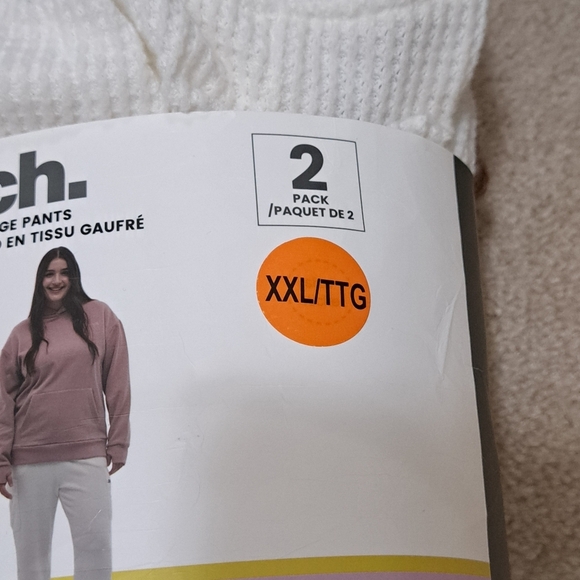 New! Bench Waffle Cargo Lounge Pants 2 Pack Women's XXL Cream Brown Casual - Picture 8 of 12